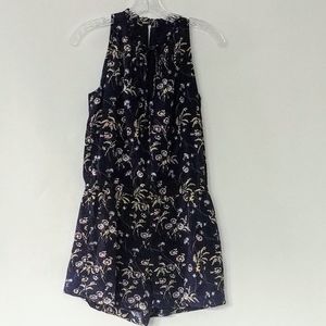 Loft Floral Romper Shorts Size XS Navy